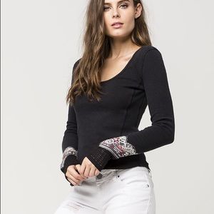 NWT Free People Bandana Cuff Thermal Top Sz M